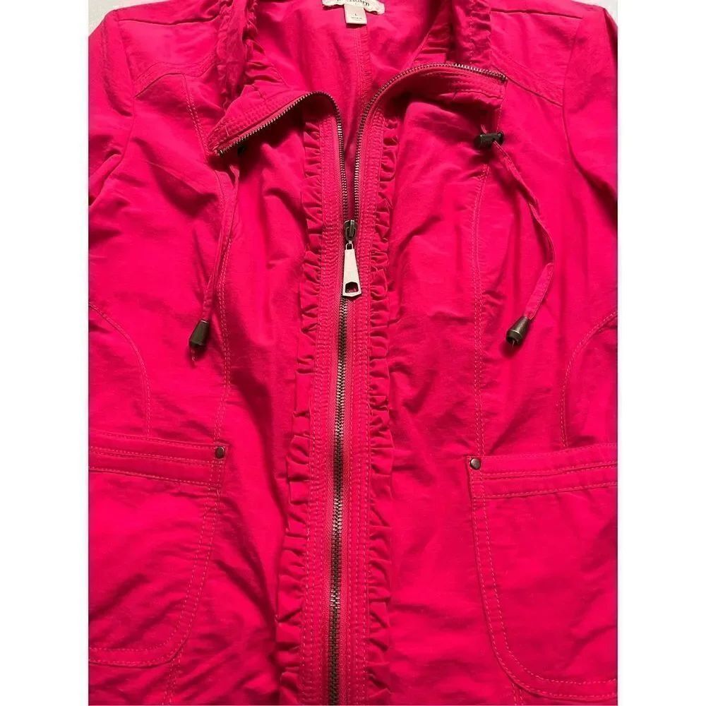 Dress barn jacket deep pink zip front sz large - Picture 4 of 5